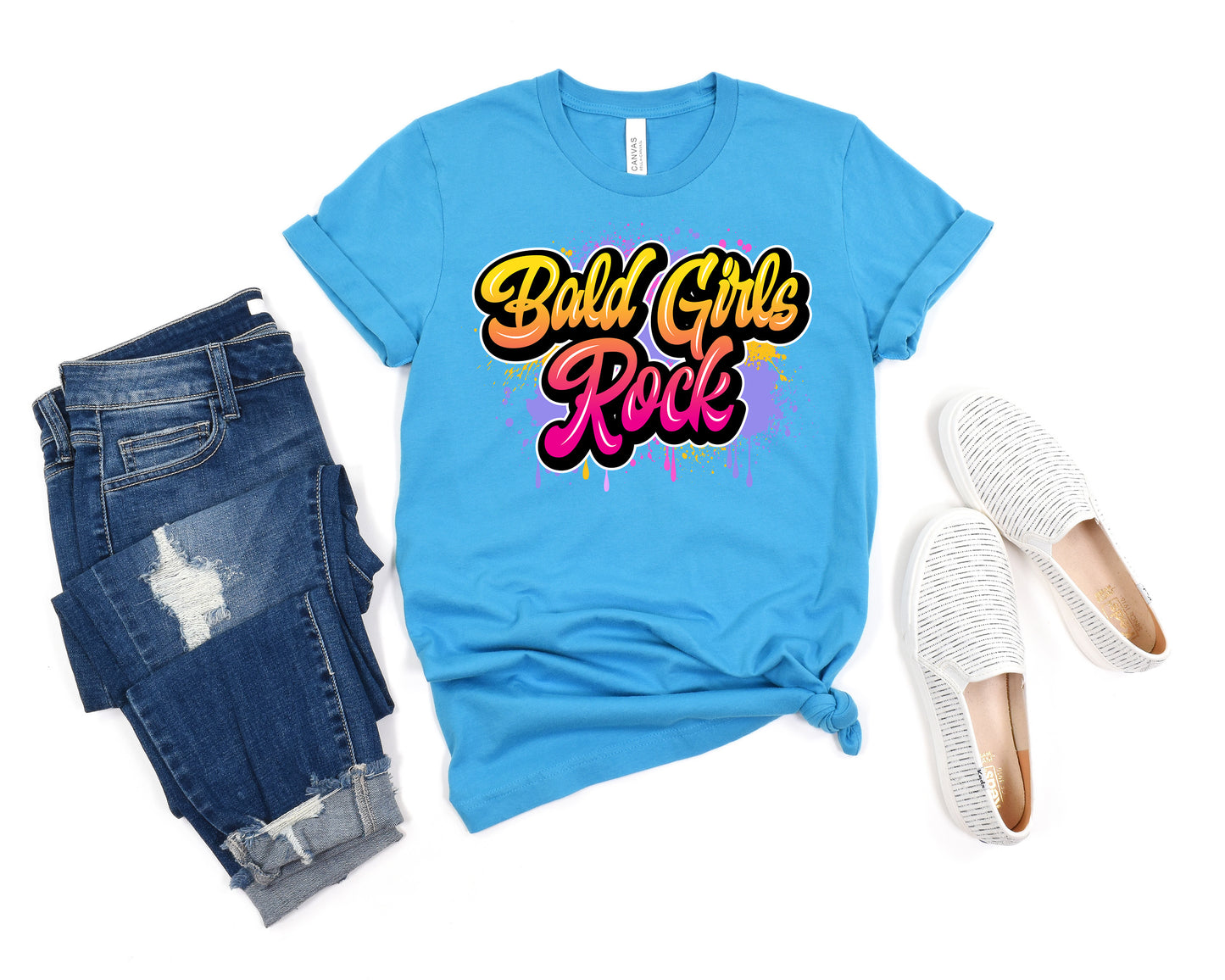 Bald Girls Rock Graffiti Shirt | Beautiful Bald Woman T shirt | Bald By Choice Tee